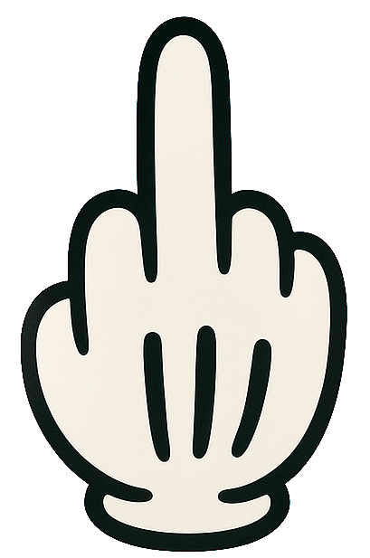 White Gloved Middle Finger